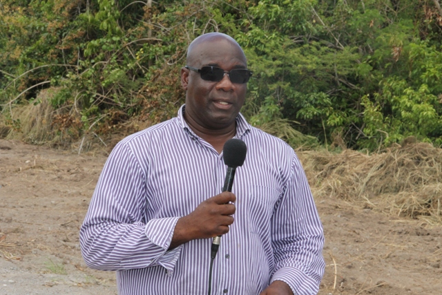 Minister of Housing and Lands, Area Representative for the St. James’ Parish Hon. Alexis Jeffers near the Medical University of the Americas at Pot Works on September 28, 2015